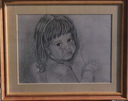 Ceramiche d-Arte di Albisola - Ritratto di Bimba
Tecnica matita e carboncino su cartoncino grigio